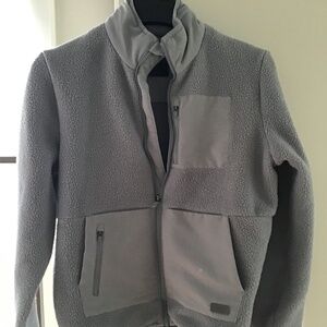 FIGS Gray Fleece Zip Front Jacket Size XS